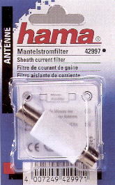 Mantelstromfilter von "Hama". Beseitigt das "brumm"